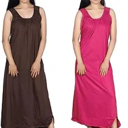 womie Women's Airy Cotton Nighty Slips – Full-Length Breathable Innerwear for Gowns and Nightwear (Pack of 2)-PN-picture-16