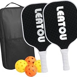 BNF® Pickleball Paddles Set 4 Pickleball Balls Training for Indoor Sports Players No Ball Picker|2 Pickleball Rackets; 4 Pickleball Balls; 1 Storage Bag;-image-3