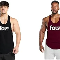 oiin Gym Vest Workout Tank Top Set, 2 Pack, Men's Fitness Muscle Shirts Multicolour S M L XL XXL XXXL blackredwine26julyt001-picture-35