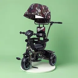 Fun Ride Kids Aster Tricycle with 360 Rotatable Seat, Parental Control Handle, Adjustable Canopy for 1.5 to 5 Years - Musical Trike for Kids with Safety Handle for Boys and Girls (Green)-image-12