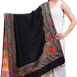 Women's Floral Acrylic Woven Wool Shawl-image-22