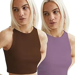 cicica Women's Stretch Regular Fit Round Neck Sleeveless Top (Pack of 2)-picture-31