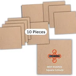 Decor Bunch MDF Board Cutouts Square Boards Set of 10 | MDF Board for Lippan Art, Resin Art, Mandala, Painting & Art and Craft | Premium Square Slices for Artists. (16 X 16 Inches) 2mm Thickness-picture-13