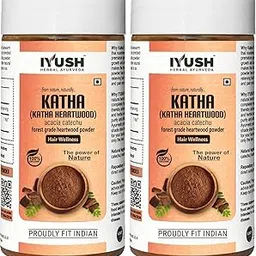 IYUSH Herbal Ayurveda Organic Katha Powder For Hair Colour | Katha Powder for Hair Brown | Katha Powder For Hair Growth | Katha For Pan | Acacia Catechu Powder For Paan | (Pack Of 2, 100gm Each)-image-5