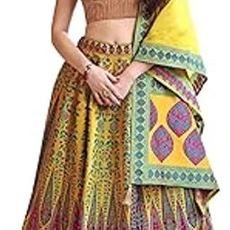 purvaja Faux Silk Women's Kanjivaram Semi-Stitched Lehenga Choli (Nayab)-picture-16