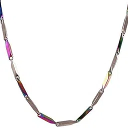 rceles Neck Chain for Men & Boys/Stainless Steel Multicolor Shade Chains/Necklace Accessories for Causal Wear/Perfect Jewellery for Anniversary & Birthday,Valentine Gift image 1