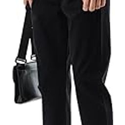 snitch Men Chinos | Slim Fit Mid Rise Solid Pattern | Cotton Blend with Medium Stretch & Smooth Texture | Button & Zip Closure for Casual & Street Wear |Black-picture-12