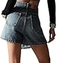 miss chase Women's Stretchable A-line Mini Denim Skirt-picture-45