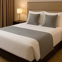 KINGLY 3 Piece Velvet Bed Runner Set – Luxury Quilted Hotel Style Bedding Décor for King Size Bed | Silver Gray | 16x96 Inch Bed Runner with 2 Cushion Covers 16x16 Inch-image-84