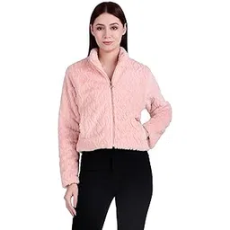 brazo Women’s Soft Faux Fur Winter Jacket – High Neck, Full Sleeves, Zip Closure, Warm Stylish Casual Wear-picture-40