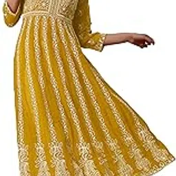ethnicjunction Women's Georgette Regular Fit Anarkali Kurta-picture-12