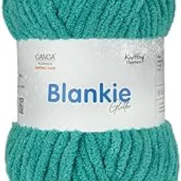 Ganga Acrowools Acrylic Blankie Glitter Hand Knitting and Crochet Yarn. Pack of 1 Ball - 100Gms. Shade No - BG0005, Deep Sea Green-image-20