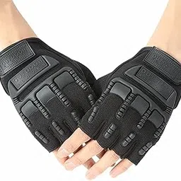 Kandid Motorcycle Gloves Half Finger Outdoor Sports Racing Gloves Motorbike Cycling Gloves for Men & Women (Black, Extra Large)-picture-15