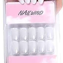 NAILWIND 24pcs Press on Nails | Natural French Short False Nails | Acrylic Full Cover Nails | Natural Fake Nails Delicate & Comfortable for Women and Girls (V-21)-picture-13