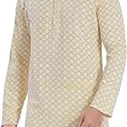 divisive Men's Thread Embroidered Cotton Blend Only Slim Fit Kurta-picture-37