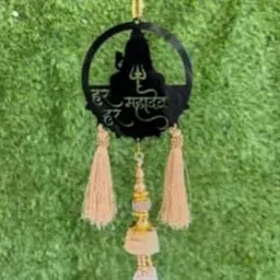 DALLI NESH NATURE WOOD Mahadev Car Hanging Ornament, Black and Blue, Traditional Indian Style, 20 x 8 x 2 cm-picture-36