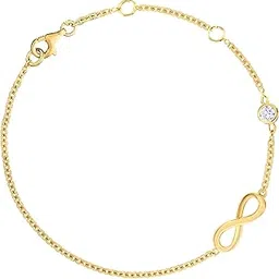minutiae Infinity Shape Anklet With Solitaire Crystal Diamonds Painjan Payal Leg Chain Foot Jewellery For Women and Girls-picture-18