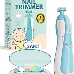 HOME RISE Baby Nail Trimmer New Born with Lights – 6 Grinding Heads for Different Ages, 4 Adjustable Speeds, Soft LED Light, Quiet Baby Nail File with Storage Case-image-26
