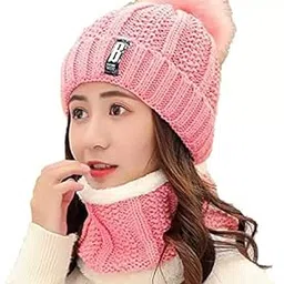 Handcuffs Womens Beanie Scarf Set Pompom Winter Beanies Neck Muffler Neckwarmer-picture-22