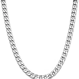 Trishakti Vision Stainless Steel Elegant Silver Necklace Chain for Men and Boys image 1