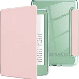 MOROCK Case for All-New Kindle(11th Generation, 2024/2022 Release), Lightweight PU Leather and PC Clear Acrylic Back Cover, Auto Sleep/Wake Case for Kindle 11th Generation 2024/2022, Pink-picture-26