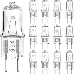 G8 Halogen Light Bulbs 50W Dimmable 120V G8 Base 2Pin Xenon Bulb T4 JCD Type Warm White Under Cabinet Puck Lighting Replacements（12 Pack）-picture-22