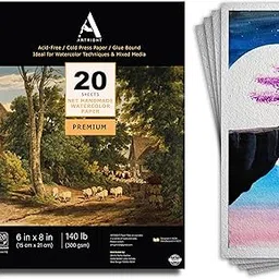 ArtRight Artists' A5 Acrylic Paper Pack of 20 Sheets, 300 GSM; 300GSM Handmade Sheets for Gouache & Acrylic Media (Papers for Acrylic & Gouache Media)-picture-12