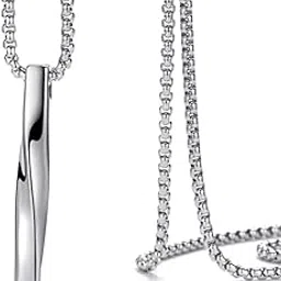 Chain Pendant for Men Black Silver Boys Mens boyfriend gents Boy girls Women Unisex Stainless Steel Bar gold rectangle Necklace Long Ball Chains Locket gym Valentine Stylish Simple Pendant-258-image-78