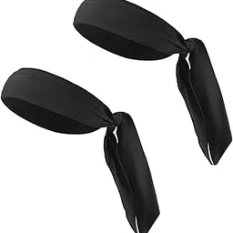 Sweat Wicking Tie Sweatband Headband Men, Ninja Headbands, Sports Head Tie, Mens Headband Long Hair, Athletic Head Band Black 2pc-picture-14