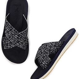 yoho Starry Slippers for Women | Criss-Cross Elastic Strap | Lightweight & Waterproof | Extra Soft Cushioned Orthopaedic Footpharma Footbed | Stylish Casual Flats for Everyday-picture-46