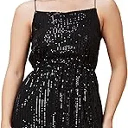 globus Women Strappy Shoulder Fit & Flare Sequinned Mini Party Dress (XS to 3XL)-picture-43