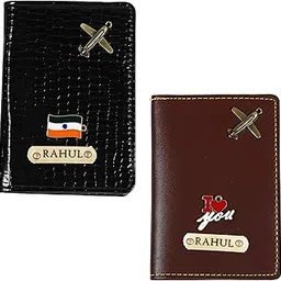 giftheart Combo Pack Personalised Name & Chirm Leather Passport Cover Holder for Men & Women, Best to Gifts-picture-23