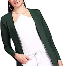 popwings Women Casual Black Solid Open Long Shrug | Trendy and Stylish-picture-42