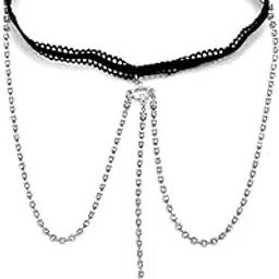 mippo Diamond Pearl Leg Chain | Rhinestone & Pearl Elastic Thigh Body Chain for Women & Girls-picture-16