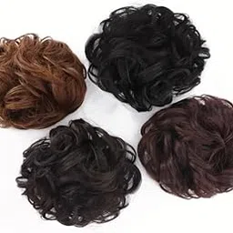 VIEWS Messy Bun 4Pc Bun Hair Accessories Extension Hair For Women Artificial Hair Bun For Women Rubber Bands For Women False Hair Messy Bun-image-86