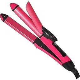 HAB Mart 2 in 1 Hair Straightener and Curler with Ceramic Plate (Pink)-picture-30