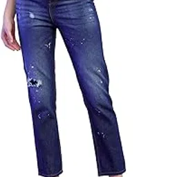 by The Indian Garage Co Women Straight Fit Solid Mid-Rise Jeans-image-42
