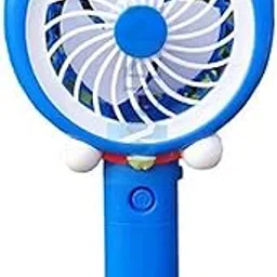 Mini Handheld Fan, Brushless Motor Portable Hand Fan with Lanyard Small Fan USB Fan Rechargeable for Indoor and Outdoor Use by Women and Men Table Fan Base Included Multicolor (Mini Fan+Lampu) image 1