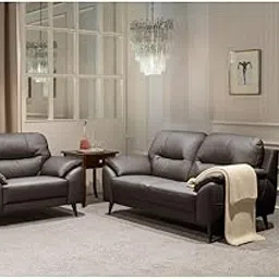 FIKRA Amish Comfortable Luxury Modern 2+1 Leatherette 3 Seater Black Sofa Set for Living Room, Lounge, Hall, Home Office-picture-47
