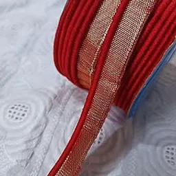 Silk Piping Ribbon, Border Piping Lace, for Saree Border, Lehenga Border, Blouse nack Piping (Red, 16 Meter)-picture-20