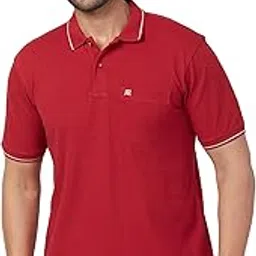 raymond Men's Modern Fit Solid Pattern Pure Cotton Half Sleeve Polo Neck Casual T-Shirt-picture-25