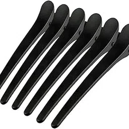 FOLELLO Carbon Fibre Hair Section Clips for Hair Styling | Unisex Hairdressing Salon Styling Accessories | Lightweight, Durable, Heat Resistant & Chemical Proof (Black, Pack of 6)-image-18