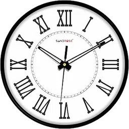 SANDROSE 10-inch Classic & Roman Numbers Stylish Wall Clock with Modern Touches, Perfect for Home Living Room Bedroom Hall Office -1052-picture-17