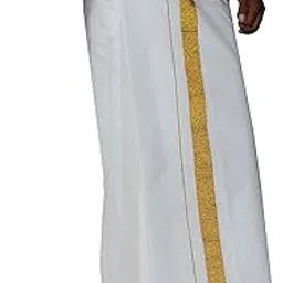 prakasam cotton Jari Border Welcro Pocket dhoties for mens- 2inch Jaro border Readymade dhoties for mens-picture-29