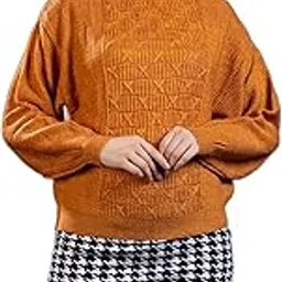swaaglok - style that speaks Women’s Woolen Pullover Sweater | Full Sleeve Winter Wear with Textured Cross Cable Pattern | Soft, Stylish & Warm Sweater for Girls & Ladies-picture-41