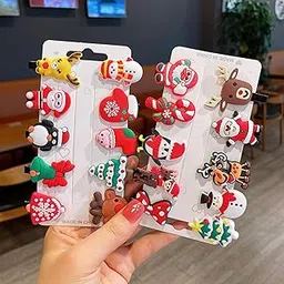 Giggles Boo 20 Pcs Christmas Hair Clips Set for Girls, Festive Hairpins with Santa, Reindeer, Snowman, Holiday Hair Accessories for Kids | Winter Hair Clip | Gift for Girl and Toddlers-picture-22