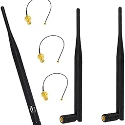 NBR 5dBi Whip Rubber Duck Omni Whip Antenna SMA Male with RG 1.13 SMA Female to UFL IPX IPEX Extension Cable 30cm for 2.4GHz 5GHz Dual Band WiFi Router 30cm- 3 Set-picture-11