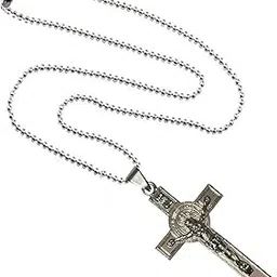 Best Collection Christ Crucifix Christian Cross Silver Stainless Steel Pendant Necklace Chain For Men And Women-image-55