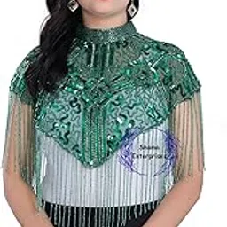 Women's Net New Hand Bead Embroidery Designer Short Cape Regular Poncho-picture-49