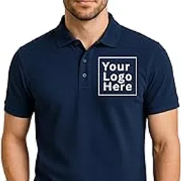 Unisex Cotton Regular Fit Samsh - Customized & Personalized Collar T-Shirt with Logo, Photo, Company Name, Text. Customized Polo T-Shirt Colour- Black, White, Nevi Blue & Grey, 2XL-image-2